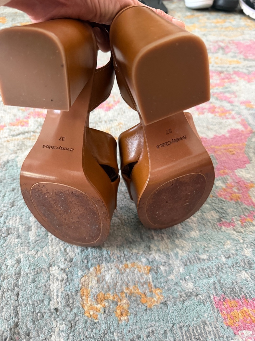 See by Chloe Lyna Tan Platform Sandals EUC size 37 - Picture 5 of 8